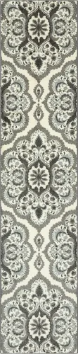 Miniatura 36 de Maples Rugs - Alfombra antideslizante Vivian, para pasillo o entrada, patrón de medallones [fabricada en Estados Unidos], 2 x 6 pies, color gris