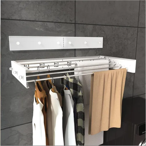 YLGJ&TIDY Estante de secado de ropa montado en la pared, estante de secado de ropa de 31.5 pulgadas, estante de secado de ropa plegable con 5