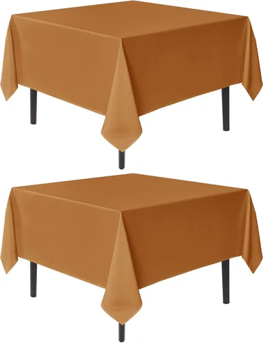 Miniatura 38 de Sancua Manteles cuadrados pequeños de 36x36 pulgadas - Mantel beige para mesas cuadradas o redondas, mantel de poliéster lavable para mesas