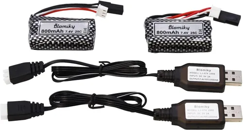 Miniatura 5 de Blomiky Paquete de 2 baterías recargables de iones de litio de 7.4 V 800 mAh con enchufe 5500 de repuesto para XLH 9135 9136 9137 9138 9145 9130 RC
