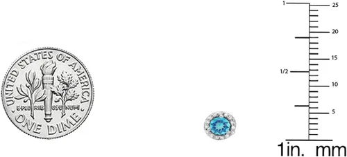 Miniatura 3 de Dazzlingrock Collection Pendientes de tuerca redondos de 0.138in y diamantes blancos para mujer, oro blanco de 18 quilates