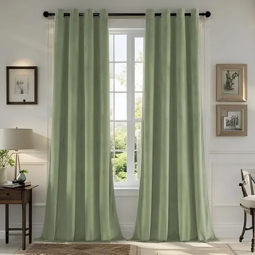 Miniatura 23 de SMILETIME - Cortinas de terciopelo blanco con bolsillo para barra, aisladas térmicamente, suaves, con filtro de luz y privacidad, para dormitorio