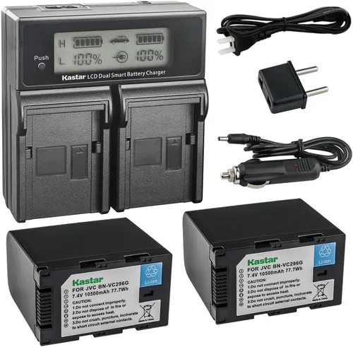 Miniatura 5 de Kastar Cargador rápido dual LCD AC compatible con batería JVC BN-VC264G BN-VC296G, JVC AA-VC20 AA-VC20E AA-VC20U, videocámara JVC GY-HC500 Series