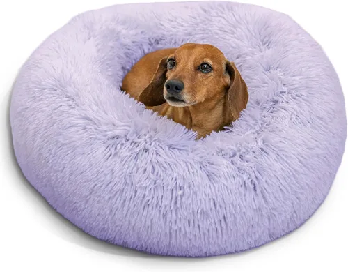 Miniatura 42 de Best Friends by Sheri - The Original Calming Donut - Cama calmante en forma de dona para perros y gatos - Pelo largo, gris escarcha, S, 23 x 23