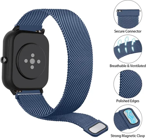 Miniatura 2 de Wanme Bandas de metal para Amazfit GTS 4 / GTS 4 Mini / GTS 3 / GTS 2 / GTS 2e / GTS 2 mini, correa de repuesto de acero inoxidable de liberación