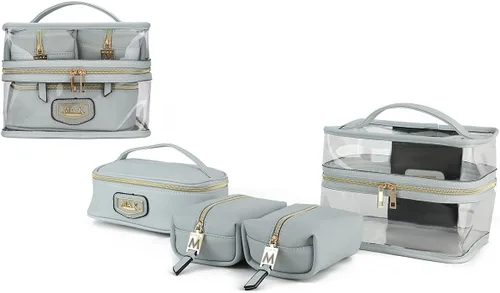 Miniatura 9 de MKF 4PCS elegante bolsa de cosméticos portátil maquillaje viaje organizador caso, Emma Fucsia
