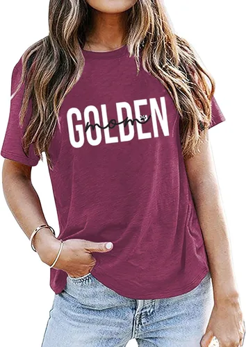 Golden Mom Shirt Women Mama Shirts Casual Dog Lover T Shirts Summer Short Sleeve Tees Tops