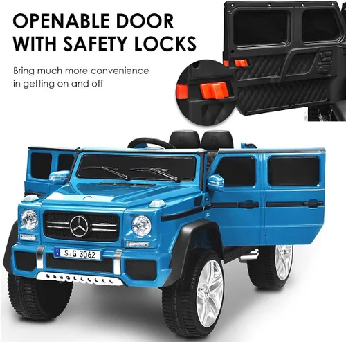Miniatura 4 de OLAKIDS - Vehículo eléctrico Mercedes-Benz Maybach G650S de 12 V para niños con control remoto de suspensión de ruedas de 3 velocidades, juguete