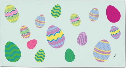 Miniatura 8 de Tapete de bienvenida al aire libre de Pascua clásico con patrón de huevo de Pascua personalizado para interiores Huevos - Personalizado