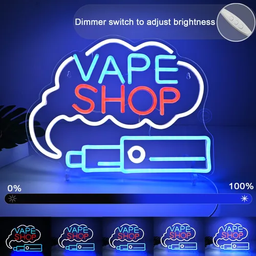 Miniatura 5 de Britrio VAPE Shop Letrero de neón para pared, decoración de humo, ventana de negocios, hogar, bar, oficina, dormitorio, cocina, cueva de hombre