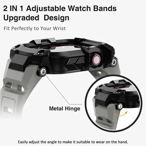 Miniatura 17 de ULTIMAL - Correa resistente con estuche para Apple Watch de 44 mm, correa protectora a prueba de golpes de grado militar para hombres, correa