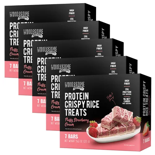 Miniatura 18 de Barritas de Arroz Crujiente de Proteína, 15g de Proteína, 3g-7g de Carbohidratos Netos, Bajo en Carbohidratos, Esponjoso, Suave, Gomoso, Sin Gluten