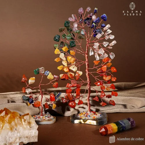 Miniatura 5 de Árbol de cristal para energía positiva con piedras y cristales curativos de los 7 chakras, árboles bonsái Feng Shui para dinero, para decoración