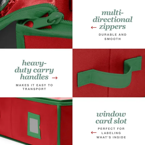 Miniatura 3 de Organizador de papel de regalo de alta calidad, soporte para papel de regalo con bolsillos adicionales para decoraciones navideñas, asas reforzadas