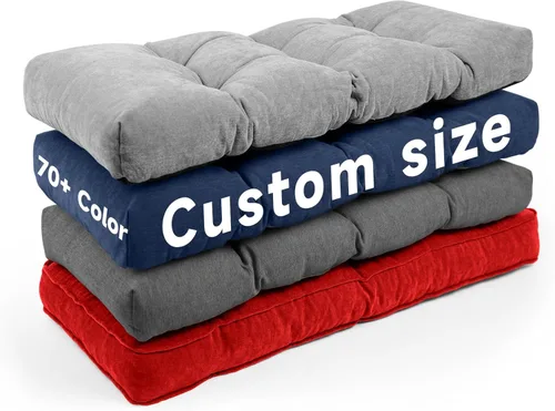 Focuprodu Cojín de banco personalizado, cojín de asiento de banco antideslizante, cojín de asiento de ventana de color/tamaño/lazos personalizados