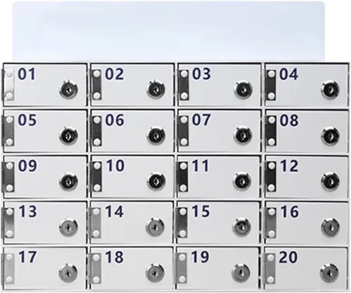 Gabinete de almacenamiento de acrílico para teléfonos celulares, caja de casillero para teléfono celular con cerraduras de puerta y llaves, caja de