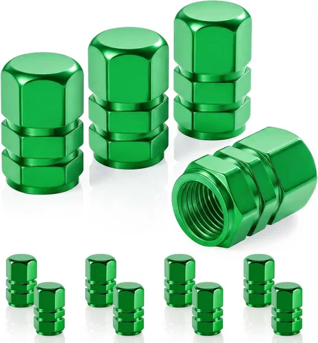 Miniatura 14 de JUSTTOP - Tapones para válvula de neumático de coche, 12 tapas de aire, universales para autos, SUVs, bicicletas, camiones y motocicletas, color rojo