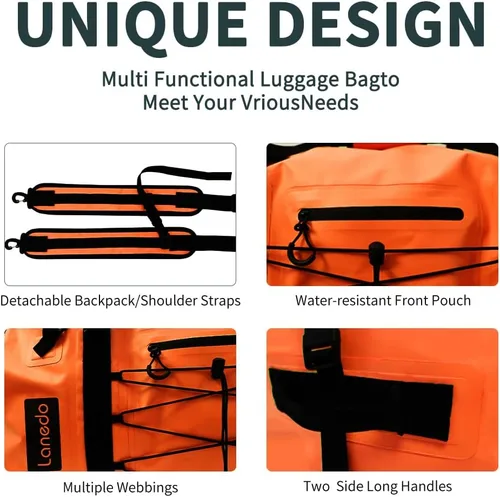 Miniatura 4 de 80L Dry Bag Large Waterproof Bag Roll-Top Heavy Duty Fishing Duffel Bag with Durable Straps & Handles for Kayaking Paddle boarding Boating Rafting