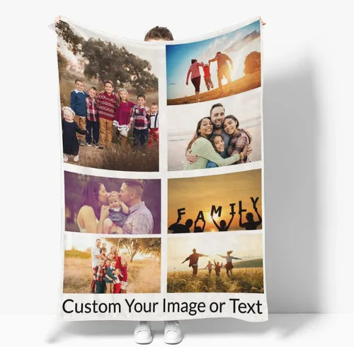 Miniatura 14 de Manta personalizada, mantas personalizadas con texto fotográfico, regalo divertido para amigos de mascotas, cumpleaños, Navidad Personalizado01