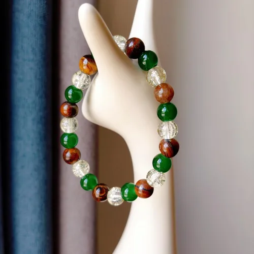 Miniatura 49 de Pulseras de triple protección con piedra de ojo de tigre de obsidiana negra con hematita para hombres y mujeres, pulsera de piedra curativa