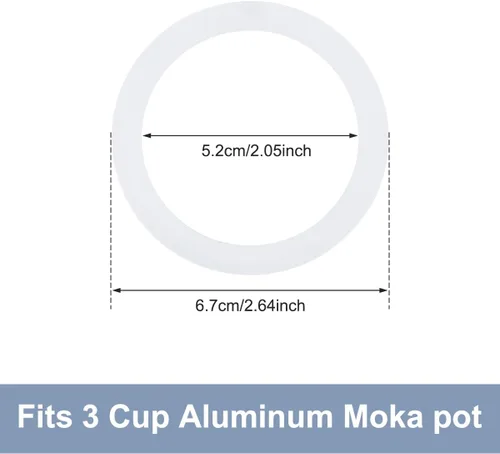 Miniatura 4 de Sivaphe 3 tazas Moka Pot piezas de repuesto infusor para estufa italiana de aluminio, cafetera expreso, 1 filtro y 3 sellos de junta de silicona