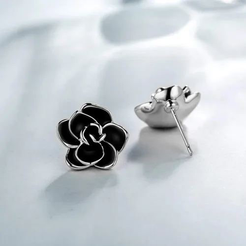 Miniatura 2 de AllenCOCO - Aretes de tuerca de flores hipoalergénicos para mujer chapados en oro de 18 quilates sin níquel