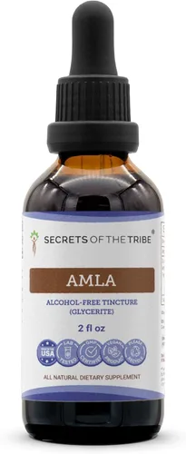 Secrets of the Tribe Amla Tintura Extracto Libre de Alcohol, Amla (Emblica Officinalis) Fruta Seca 2 oz