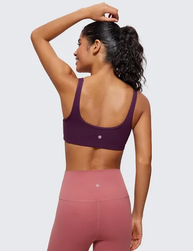 Miniatura 2 de CRZ YOGA Butterluxe - Mini brasier para mujer, cuello redondo, de bajo impacto, sin varillas, brasier deportivo con relleno para yoga y entrenamiento