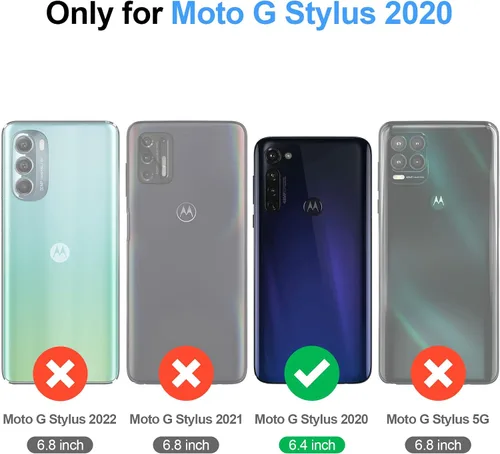 Miniatura 2 de Antsturdy Funda compatible con Motorola Moto G Stylus 2020 con tarjetero para mujeres y hombres, funda de teléfono con bloqueo RFID, piel sintética