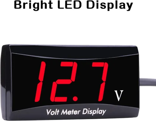 Miniatura 3 de Voltímetro digital de auto DC 12 V – AIMILAR con pantalla LED, medidor de voltaje para auto o motocicleta (Rojo)