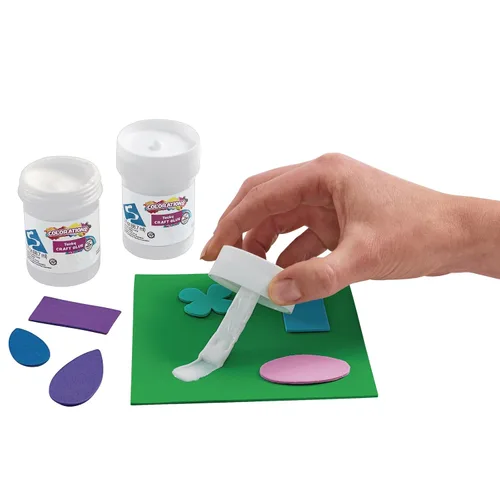Miniatura 4 de Colorations® Tacky Craft - Tarros de pegamento para el aula, cada uno con aplicador de cepillo integrado, juego de 12, cada uno de 3 onzas