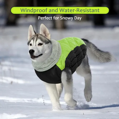Miniatura 5 de Lelepet Abrigo cálido para perro, abrigo de invierno para perro, chaqueta impermeable para perros con arnés integrado reflectante para mascotas, Lima