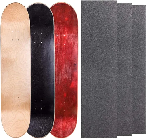 Miniatura 16 de Cal 7 Tablas de patineta de arce en blanco con cinta de agarre (paquete de 3, combinaciones)