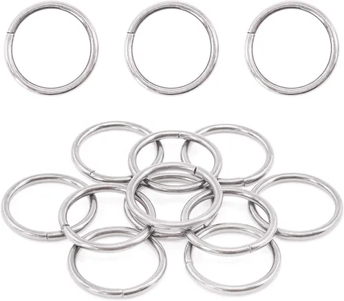 Miniatura 11 de Swpeet 60 anillos de metal multiusos de bronce resistentes de 5/4 de pulgada a 1.260 in para bolsas de hardware, anillos de mano, accesorios