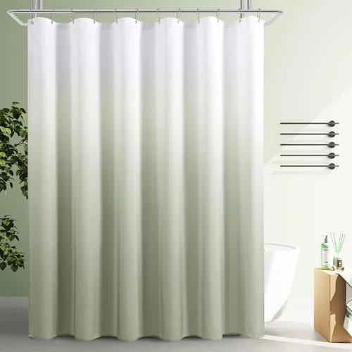 Miniatura 42 de Cortina de ducha para compartimento pequeño negra para hombres, 36 pulgadas de ancho, juego de cortinas de baño gris, cortinas geométricas estrechas