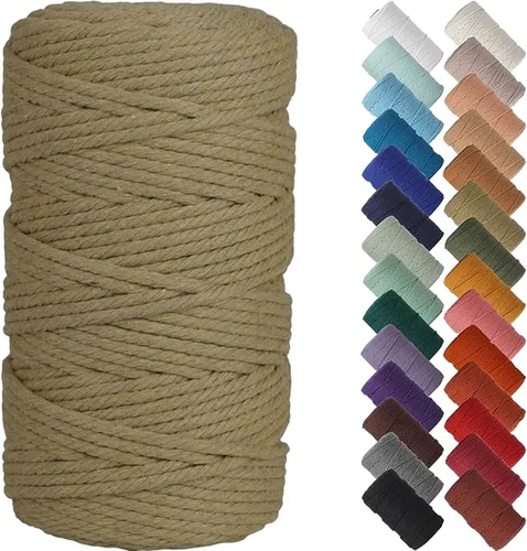 Miniatura 106 de NOANTA - Cuerda de macramé color beige natural, 1/8 pulgadas (3 mm) x 109 yardas (100 metros), cuerda de algodón colorido para colgar en la pared