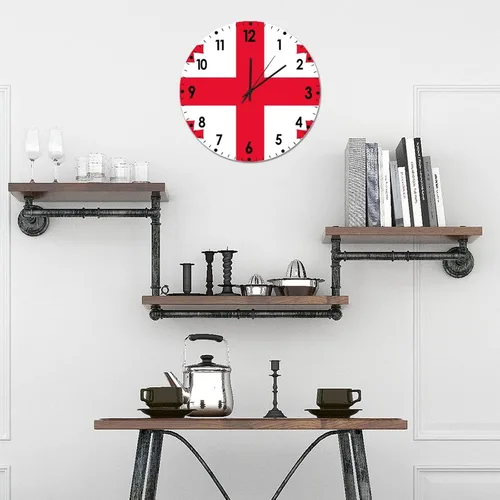 Miniatura 403 de Cheyan Reloj de pared con bandera de Canadá de 12 pulgadas, silencioso, sin tictac, de PVC, funciona con pilas, reloj redondo decorativo, regalo