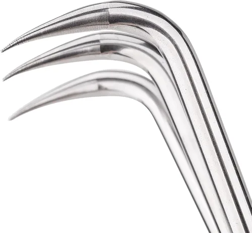 Miniatura 3 de Nisaku NJP957 Nekaki Sanbondume - Cultivador manual de triple garra, longitud de dientes de acero inoxidable japonés, 1.5 pulgadas, mango de madera