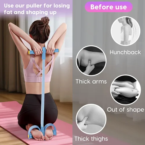 Miniatura 4 de Bandas de resistencia con asas, bandas elásticas de resistencia de pedal de 6 tubos para entrenamiento, bandas de ejercicio de goma natural