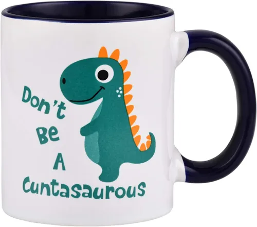 Miniatura 8 de BLEUM CADE Taza de café con texto en inglés «Don't be a Cuntasauro», taza de té con palabras divertidas, regalo novedoso, taza de cerámica blanca