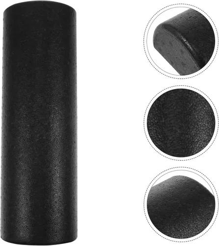 Miniatura 8 de Rodillo de yoga de espuma de alta densidad, rodillo de fitness y ejercicio negro para músculos, espalda, hombro, cuello, piernas, masaje
