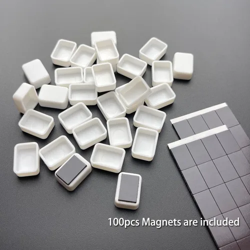 Miniatura 3 de Sartenes de acuarela vacías con rayas magnéticas, 100 piezas de plástico blanco de 0.0 fl oz, kits de sartenes para bricolaje, acuarelas