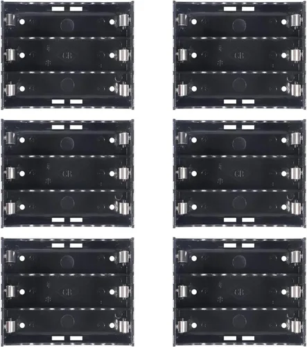 Miniatura 8 de DORHEA 18650 Soporte para batería con pasadores, 14 piezas, 1 ranura x 3.7 V, caja de almacenamiento de batería de plástico negro, caja de clip