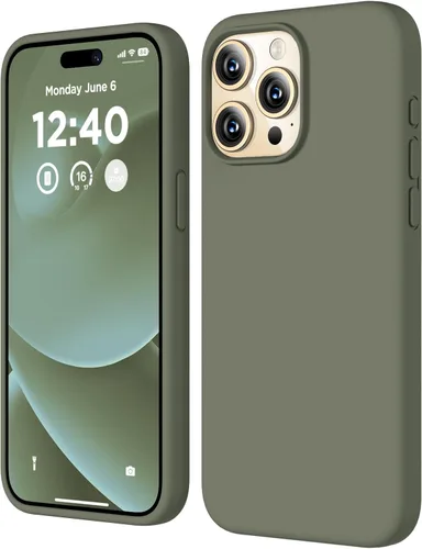 Miniatura 8 de Compatible con Funda para iPhone 15 Pro Max, Funda de Silicona Líquida, Cubierta Protectora Resistente a Golpes de Cuerpo Completo Funda Delgada