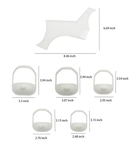Miniatura 7 de Plantilla de estilo de barba para hombre Estilo de barba clara Herramienta de aseo transparente para barbilla, mejillas y escote de los hombres se