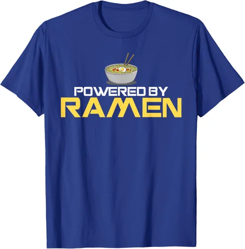 Miniatura 18 de Camiseta de fideos de anime japoneses Powered By Ramen, Negro, S