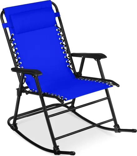 Miniatura 24 de Best Choice Products Silla mecedora plegable para exteriores, Silla de gravedad cero, Silla balancín para patio con reposacabezas, color rojo carmesí