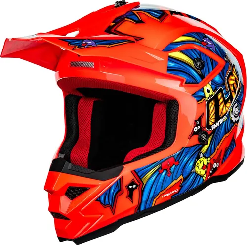 Miniatura 5 de ILM Casco ATV Juvenil para Niños Dirt Bike Motocross BMX Todoterreno Motocicleta Go Kart Casco DOT ECE Modelo Z705 (Naranja Fantasía, M)
