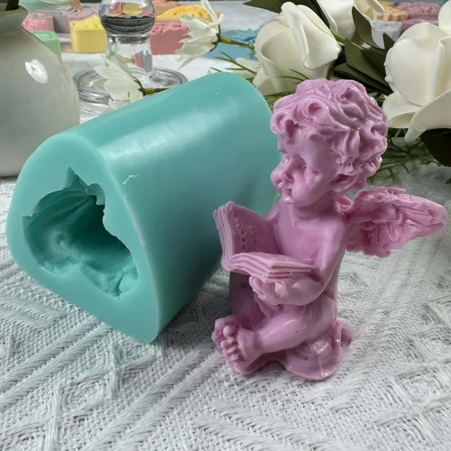Miniatura 3 de Angel Series Jabón de vela Resina Artesanía Molde de silicona (IB-Angel-Book)