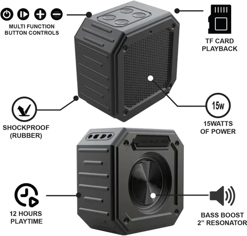 Miniatura 6 de BIRDIE79 Paquete de 2 altavoces Bluetooth para carrito de golf Estéreo de 30 W Montaje magnético IPX7 impermeable Resistente y a prueba